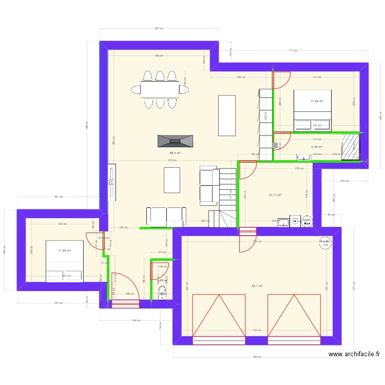 maison 5. Plan de 7 pièces et 143 m2