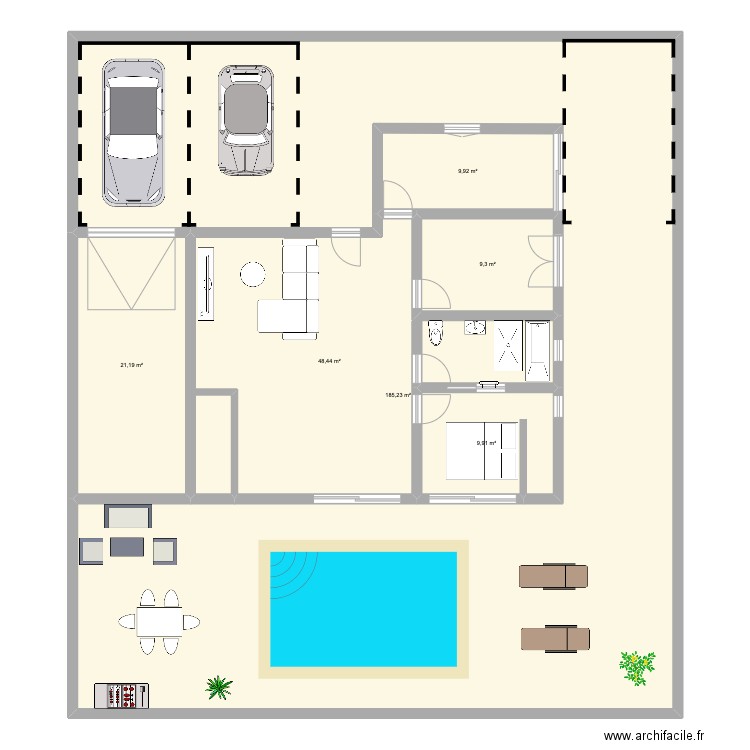 MAISON 2. Plan de 6 pièces et 284 m2