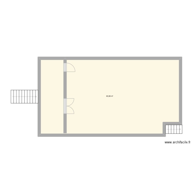 vue de dessus. Plan de 1 pièce et 84 m2