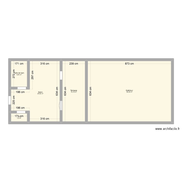 Appartement. Plan de 5 pièces et 101 m2