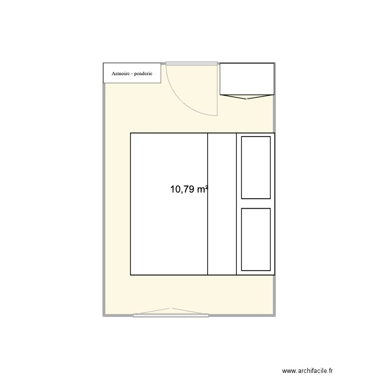 APPTVH - CHAMBRE 2 canapé lit. Plan de 1 pièce et 11 m2