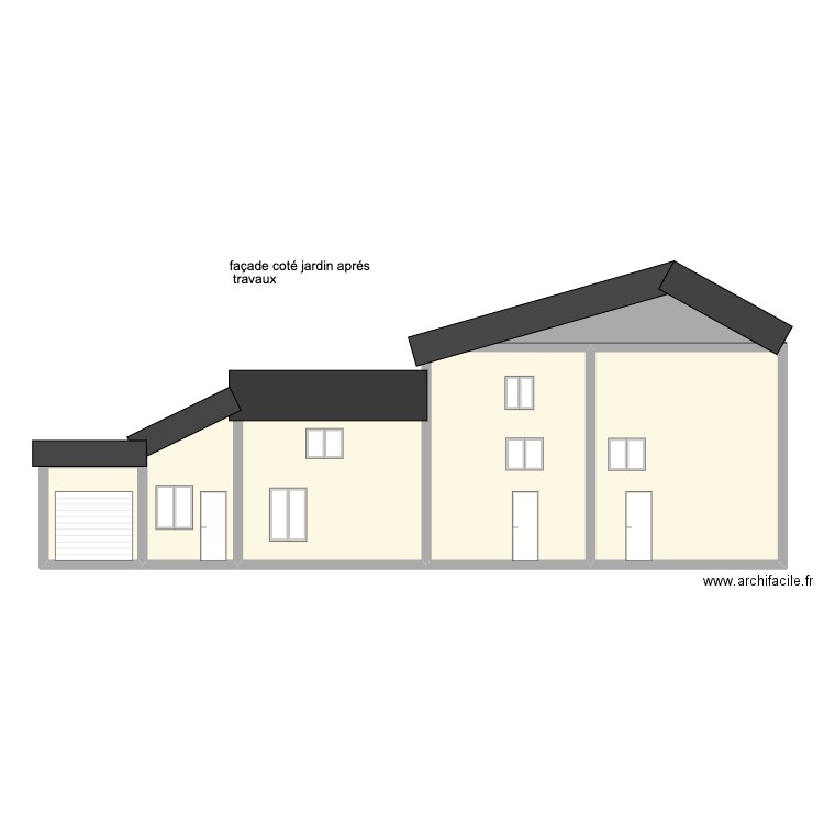 vendin façade coté jardin avant travaux 1. Plan de 5 pièces et 120 m2