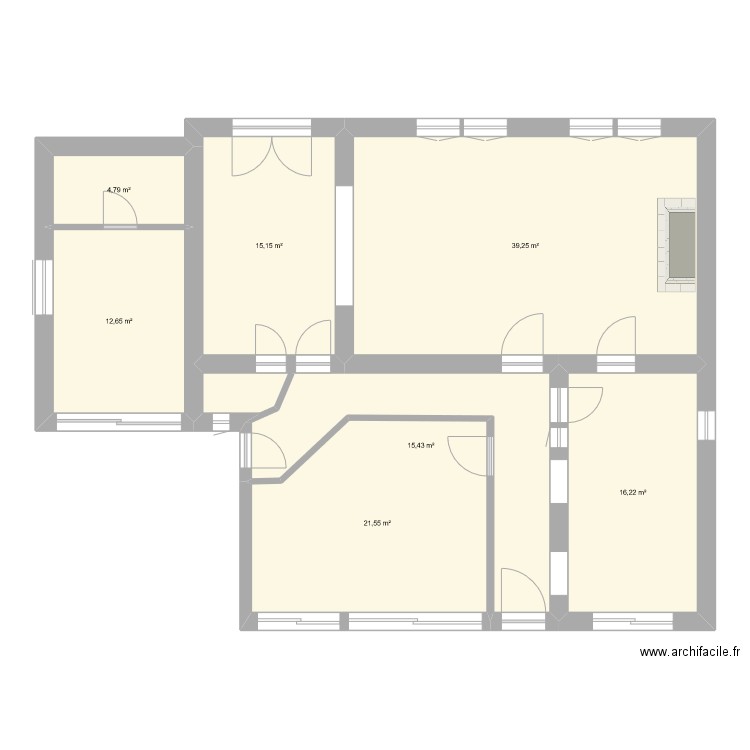 plan rez de chaussee...AVEC OUVERTURES. Plan de 7 pièces et 125 m2