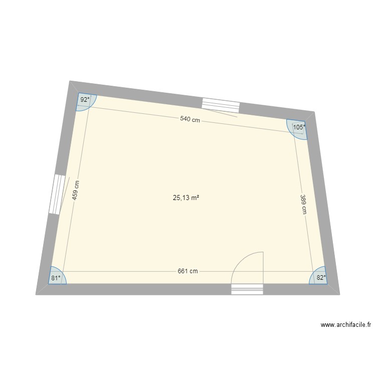 logement benoit étage. Plan de 1 pièce et 25 m2