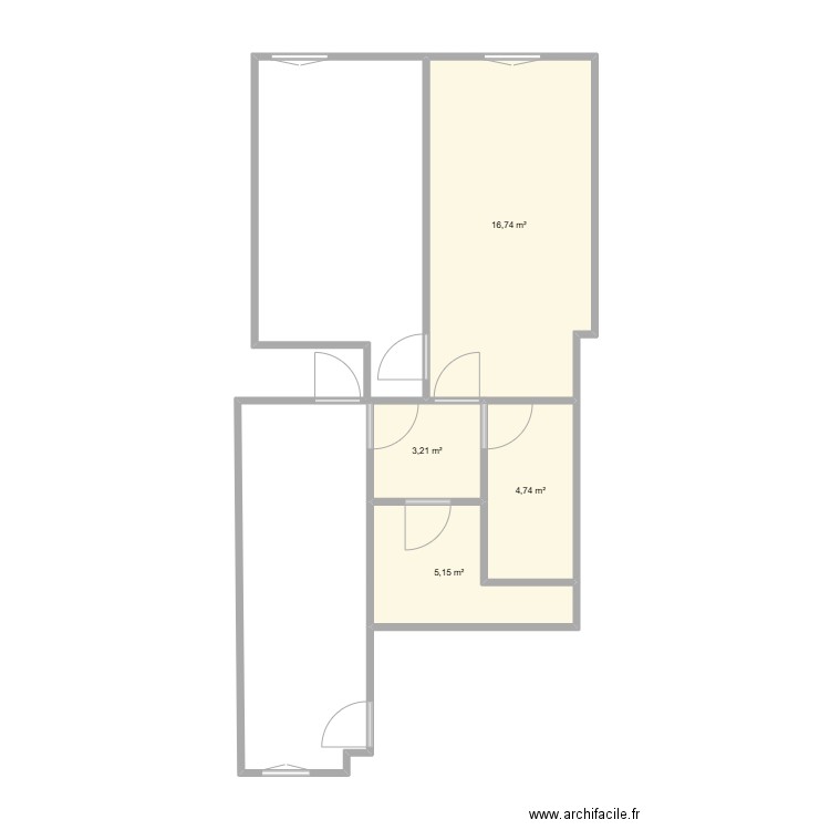 APARTAMENTO ROSE. Plan de 4 pièces et 30 m2