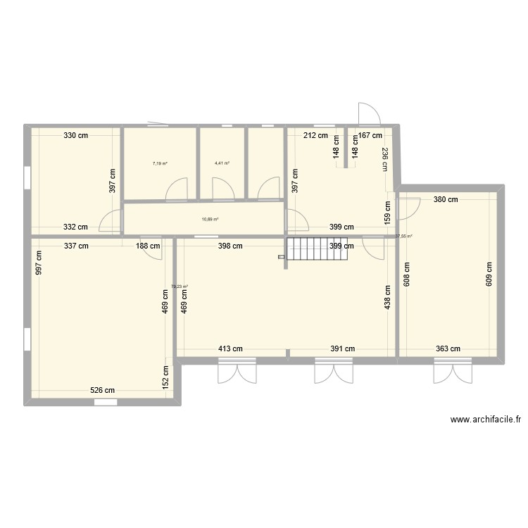 vdr. Plan de 5 pièces et 139 m2