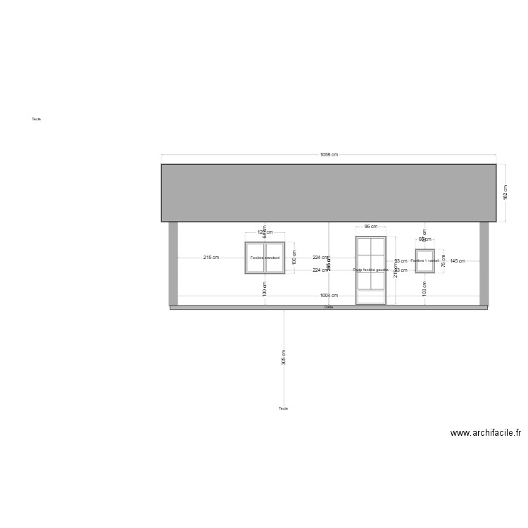 facade  est apres menuiserie pvc blanche double vitrage. Plan de 0 pièce et 0 m2