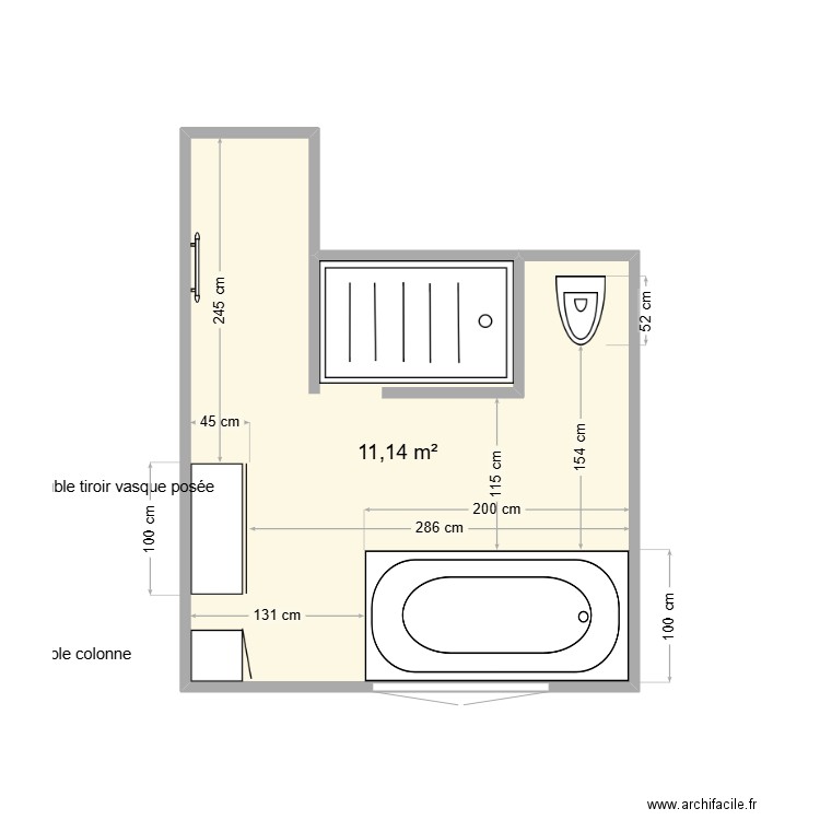 Salle de Bain Parentale 4. Plan de 1 pièce et 11 m2