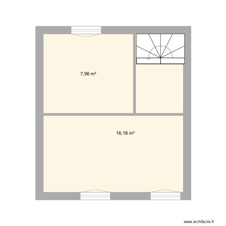 Essai 1er. Plan de 2 pièces et 24 m2