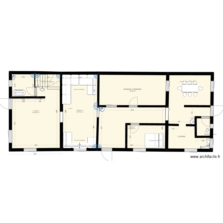 MAISON MZOUDA 3. Plan de 5 pièces et 126 m2