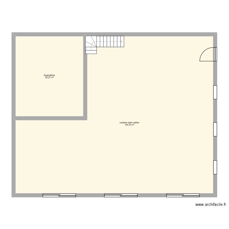 plan rez. Plan de 2 pièces et 164 m2