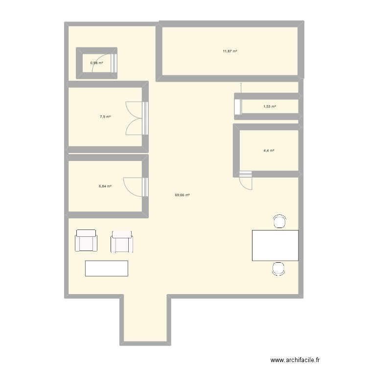 plan vente. Plan de 7 pièces et 105 m2