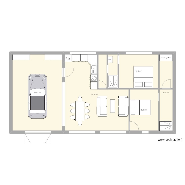 maison geo. Plan de 5 pièces et 98 m2