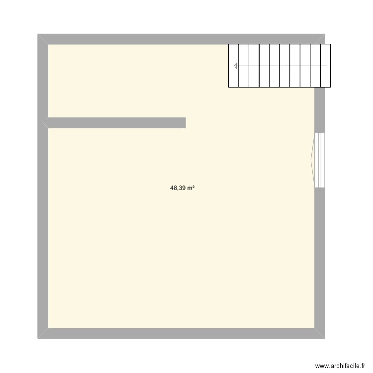 Plan etage. Plan de 1 pièce et 48 m2