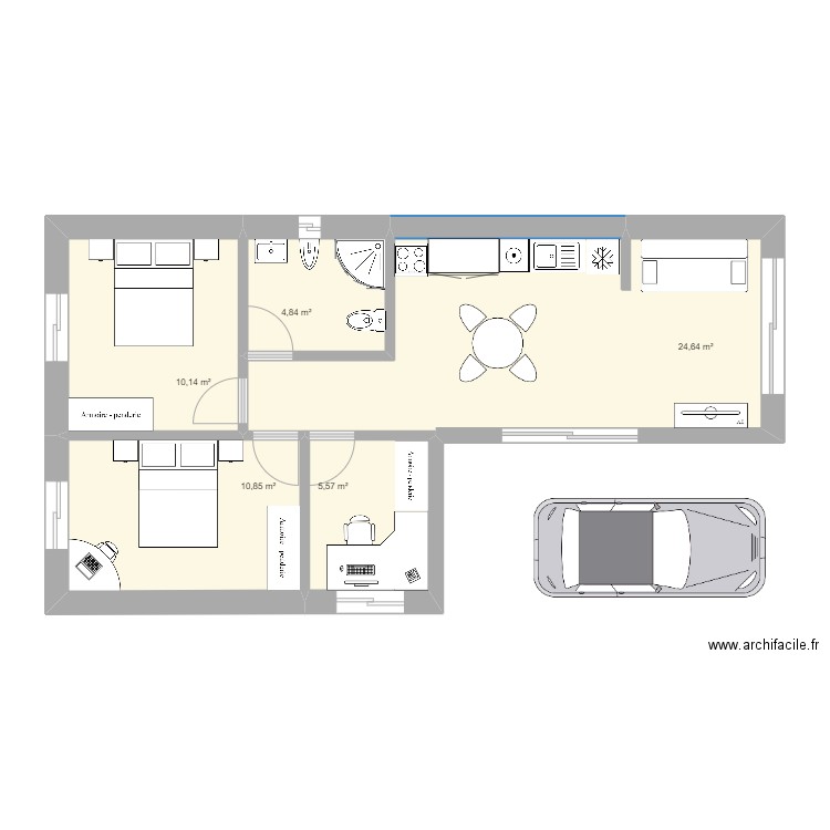 Rui Oliveira. Plan de 5 pièces et 56 m2