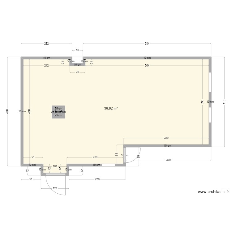 MAHARADJA. Plan de 2 pièces et 37 m2