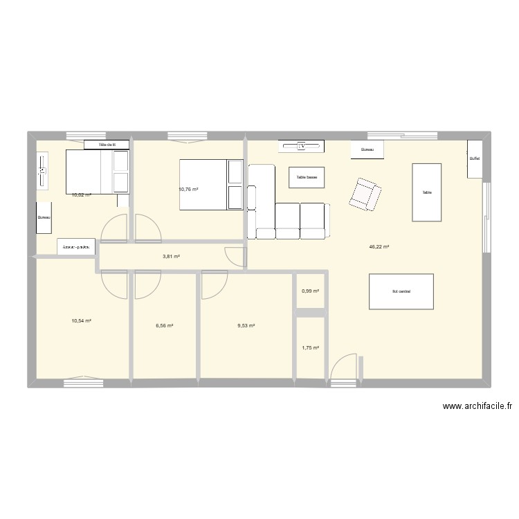 Maison Salles 2. Plan de 9 pièces et 100 m2