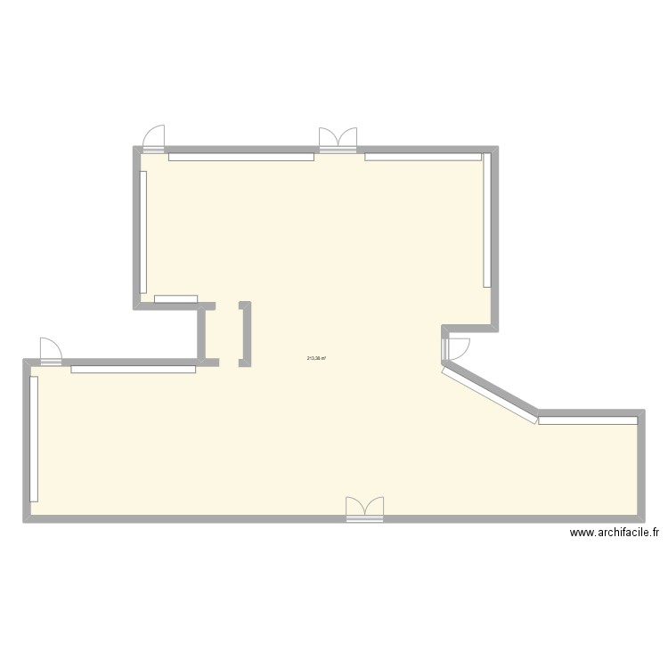 monoprix. Plan de 1 pièce et 213 m2