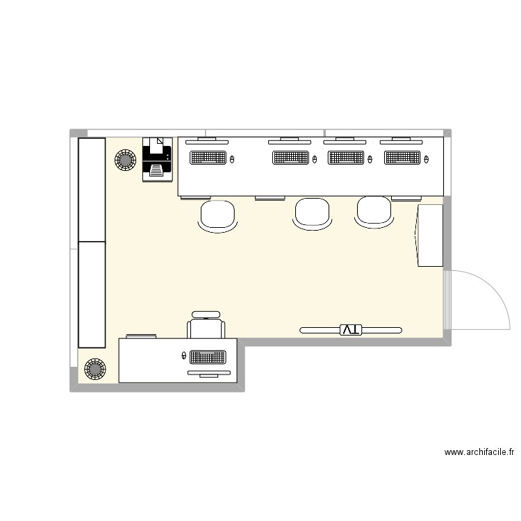 bureau maitrise 3. Plan de 1 pièce et 15 m2