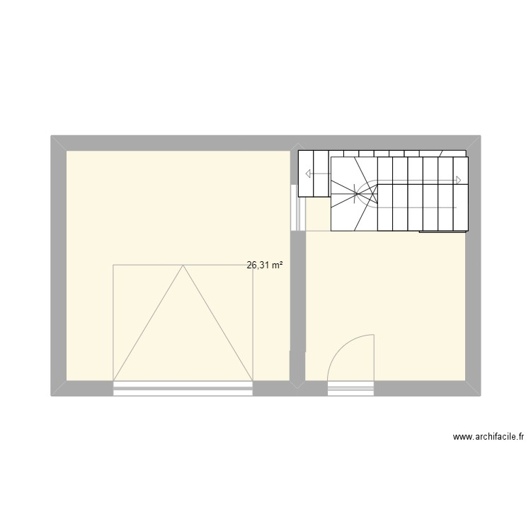 tulette garage. Plan de 1 pièce et 26 m2