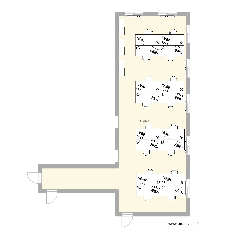 Plan wavre. Plan de 1 pièce et 81 m2