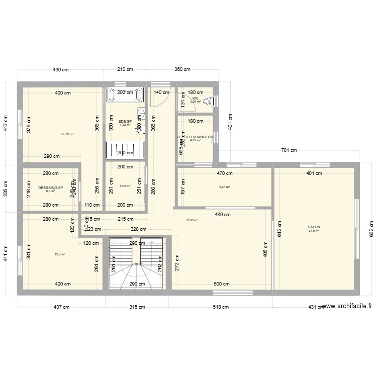 1 RDC ESC AU FOND BOIS LEROI. Plan de 11 pièces et 132 m2