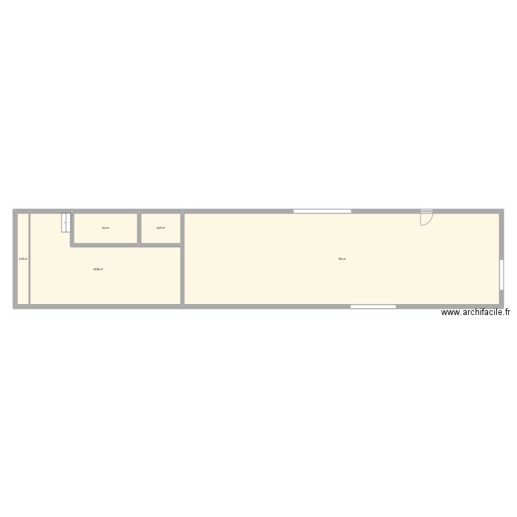 Grange. Plan de 5 pièces et 186 m2