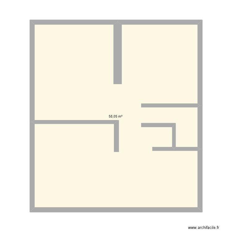 Sous-sol. Plan de 1 pièce et 58 m2