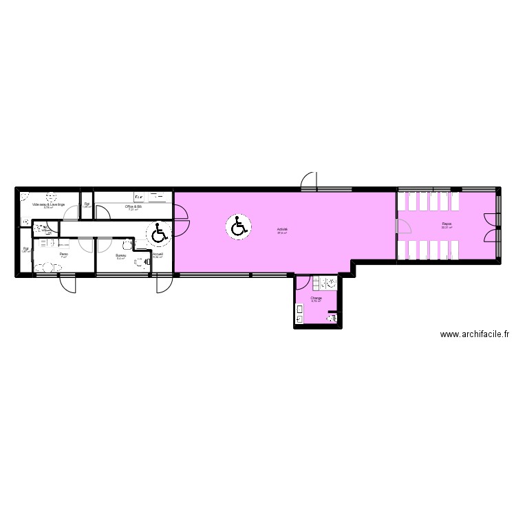 77LR16CDG projet v2 jordan. Plan de 11 pièces et 126 m2