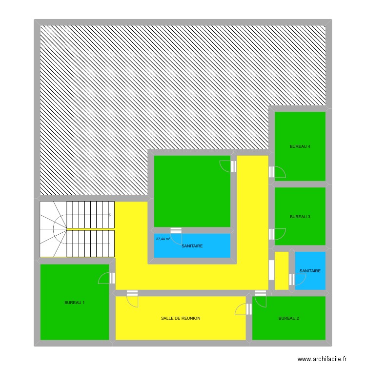 Atel. Plan de 11 pièces et 163 m2