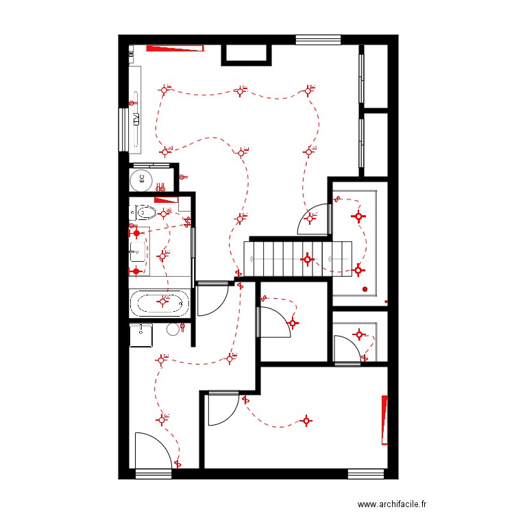 Laberge électrique. Plan de 4 pièces et 66 m2