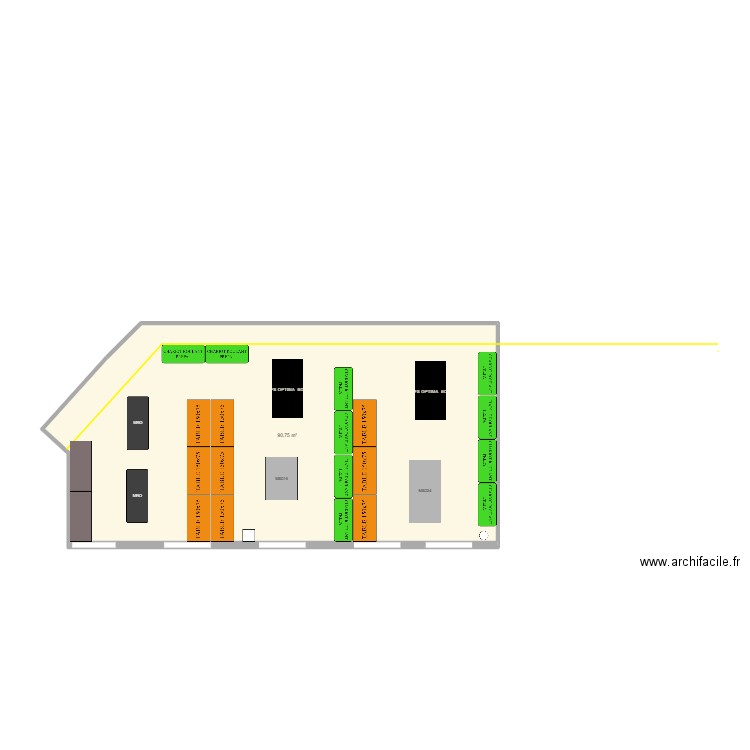 test 1. Plan de 1 pièce et 91 m2