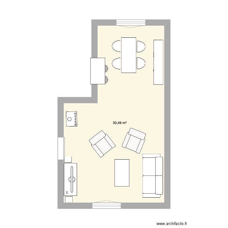 Maison Veen Fo. Plan de 1 pièce et 30 m2