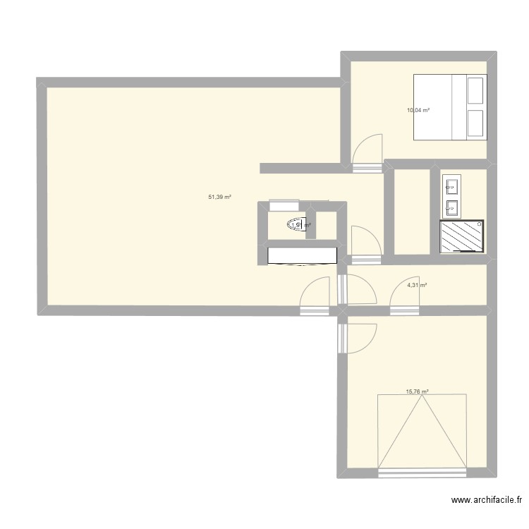 maison. Plan de 5 pièces et 83 m2