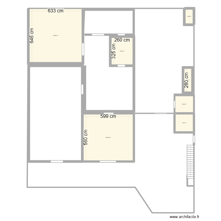 croustillou. Plan de 7 pièces et 96 m2