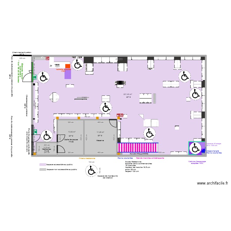 PADD ANGERS RDC APRES TRAVAUX espace de rotation. Plan de 4 pièces et 256 m2