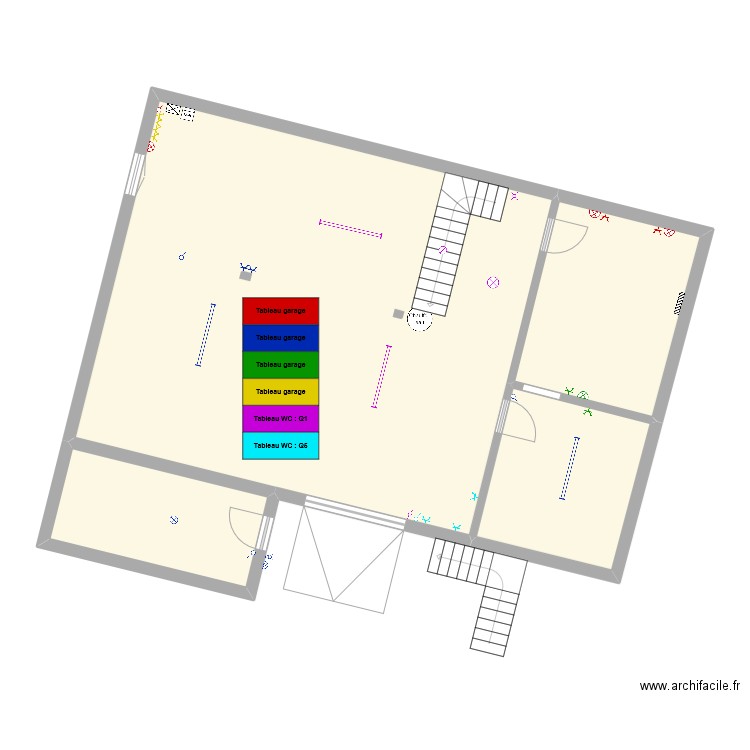 Soeur rdc. Plan de 4 pièces et 113 m2