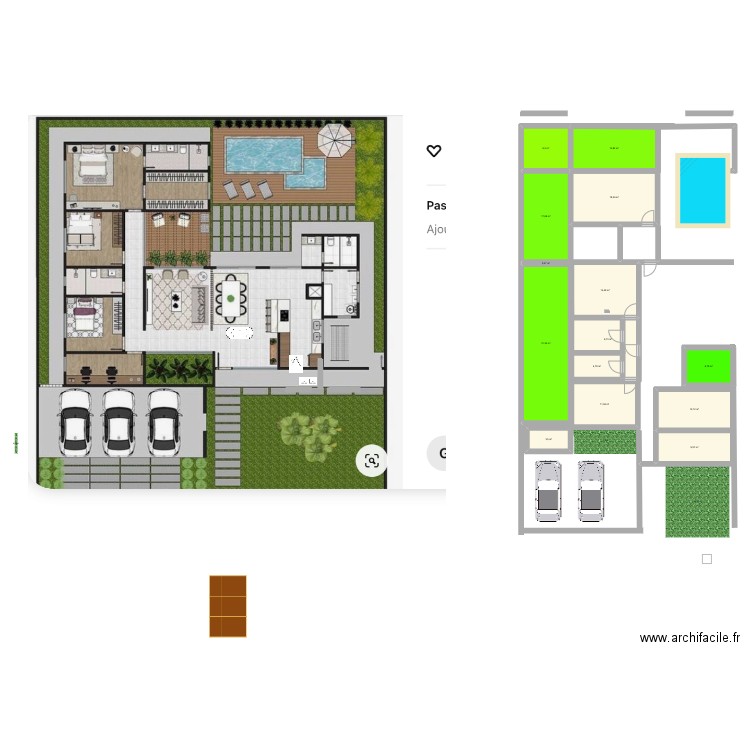 plan f. Plan de 14 pièces et 163 m2