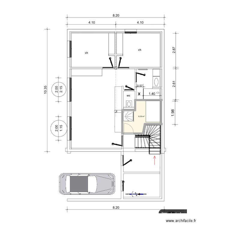 nv chalet 5. Plan de 1 pièce et 6 m2