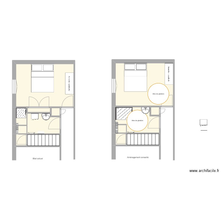 Marlène M.Duv.. Plan de 14 pièces et 40 m2