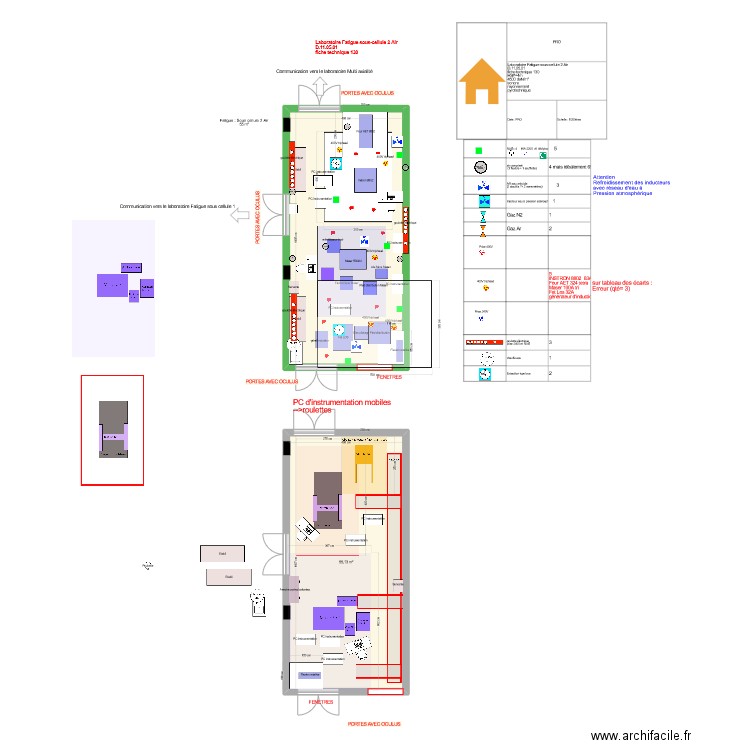 Fiche 130-Fatigue sous cellule 2 sous air v6 avec 3 machines. Plan de 2 pièces et 110 m2