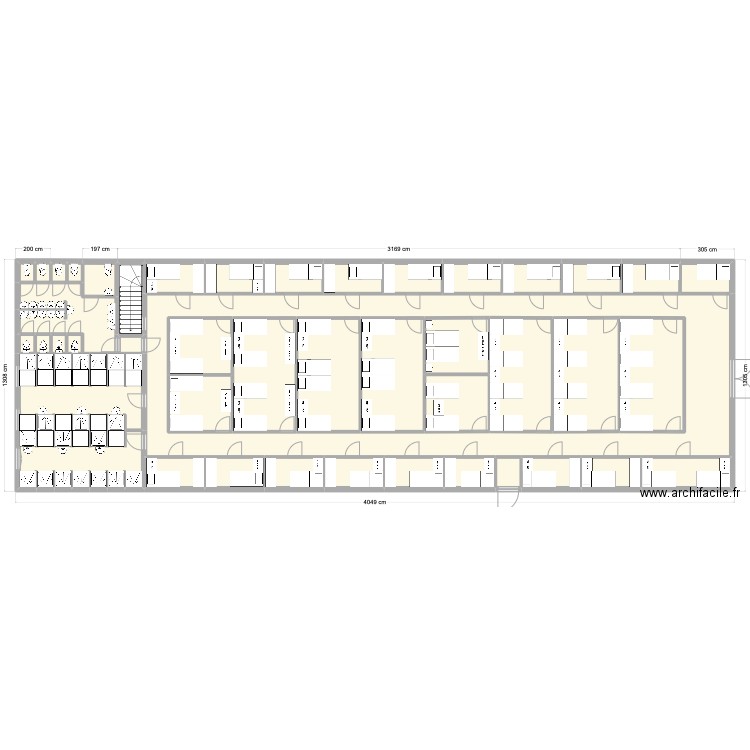 Grand Atelier atelier Gite sans mesures. Plan de 44 pièces et 661 m2