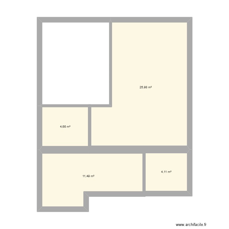 Bienne. Plan de 4 pièces et 46 m2