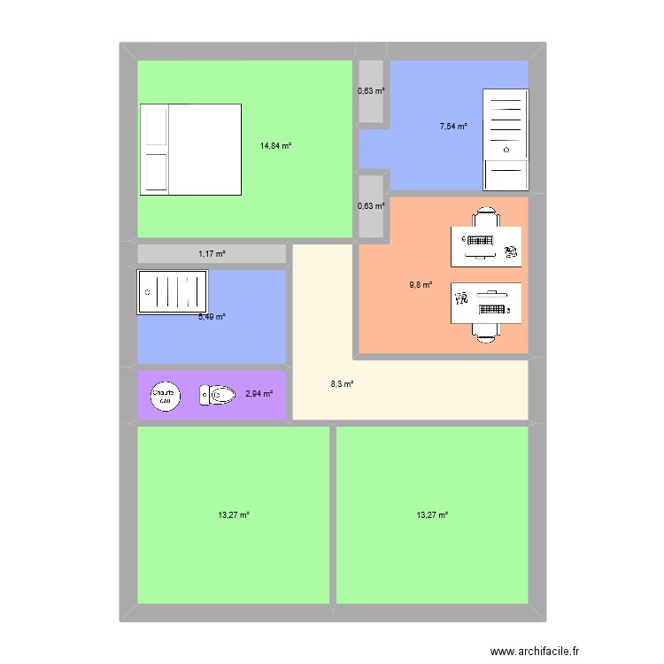 APS01 v3. Plan de 11 pièces et 78 m2