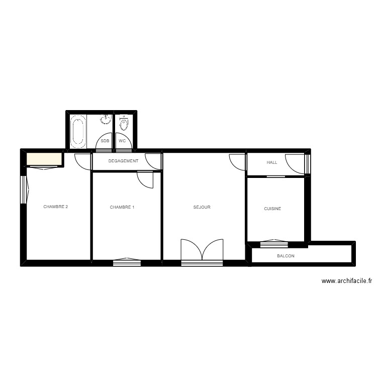 SORBIER APPARTEMENT EXISTANT. Plan de 7 pièces et 32 m2