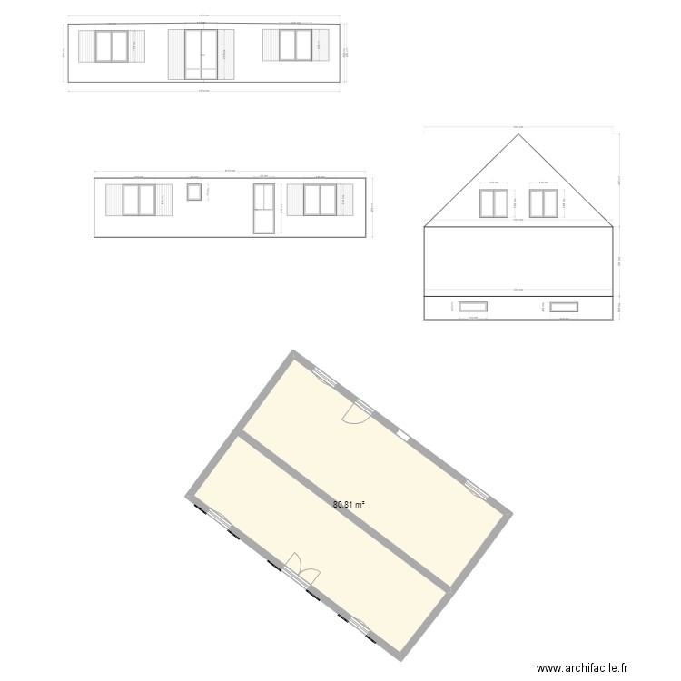 maison clement. Plan de 1 pièce et 81 m2