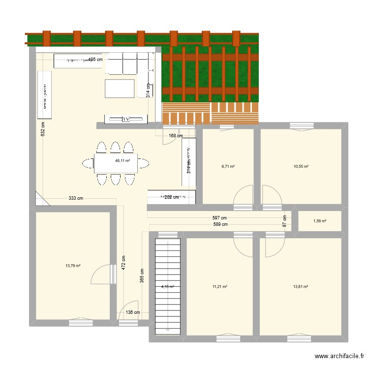 essai 2 matougues modifie salon. Plan de 8 pièces et 110 m2