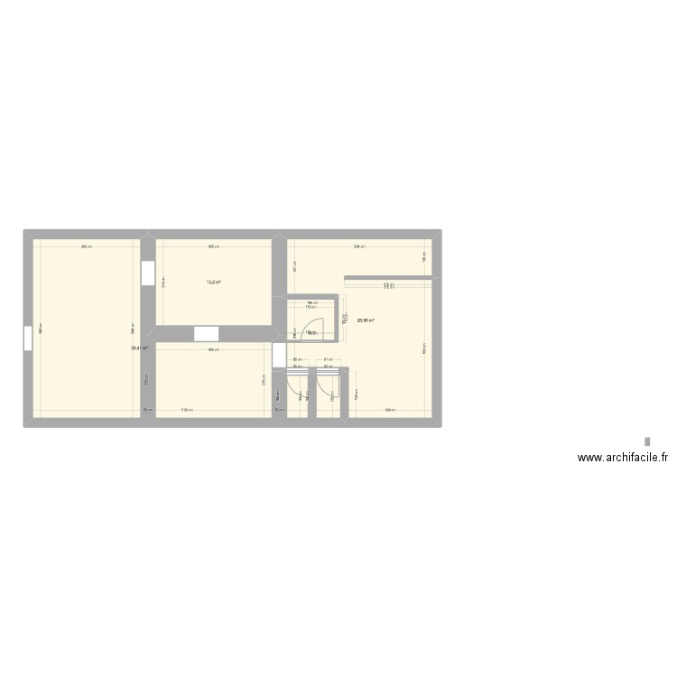 V1 - Maison. Plan de 3 pièces et 82 m2