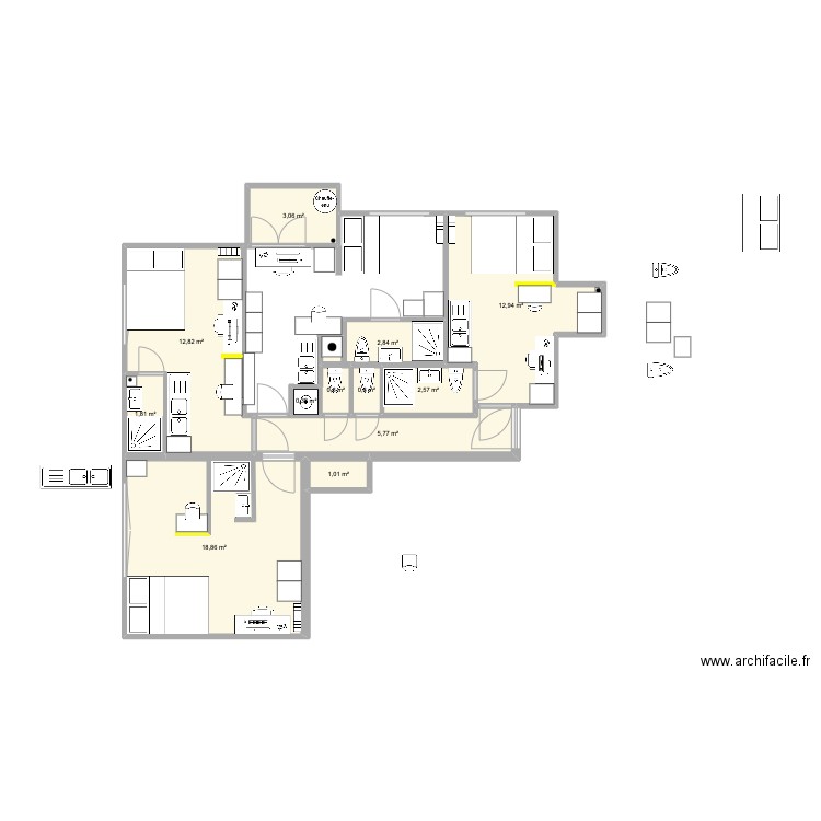 RICHELIEU2 VF8. Plan de 12 pièces et 64 m2