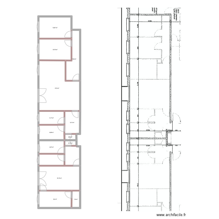 Appart Bis. Plan de 13 pièces et 106 m2